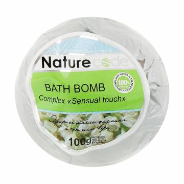 Бомбочка для ванн Nature Code Сomplex Sensual Touch белая, 100 г Бомбочка для ванн Nature Code Сomplex Sensual Touch белая, 100 г