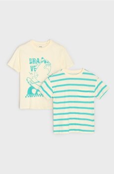 Бавовняні футболки 2 пак - кремовий