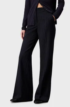 Женские темно-синие брюки в полоску PINSTRIPE WIDE LEG Синий 32 Calvin Klein K20K207645