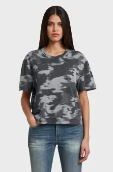 Женская серая камуфляжная футболка Regular Серый L G-Star RAW D30153,E151