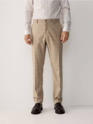 Reserved - Костюмні штани slim fit - бежевий - YM408-08P Reserved - Костюмні штани slim fit - бежевий - YM408-08P