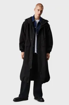 Мужской черный плащ TECHNICAL LONG JACKET Черный L Calvin Klein Jeans J30J327112