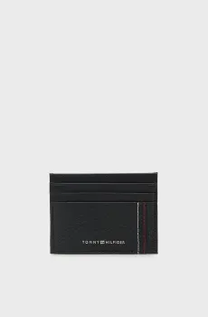 Мужской черный кожаный кардхолдер CENTRAL Черный ONESIZE Tommy Hilfiger AM0AM14228