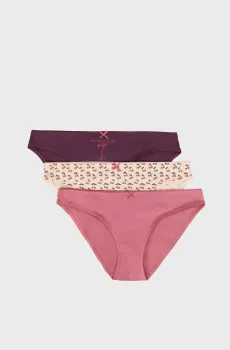 Женские трусики-слипы (3 шт) JACKIE Разноцветный L Etam 6556749