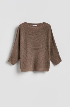 Reserved - Гладкий джемпер - кавовий - 629HO-84X