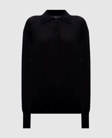 Черное поло из кашемира