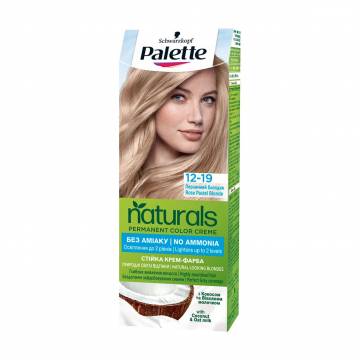 Безаммиачная краска для волос Palette Naturals Permanent Color Creme, 12-19 Жемчужный блондин, 110 мл Безаммиачная краска для волос Palette Naturals Permanent Color Creme, 12-19 Жемчужный блондин, 110 мл
