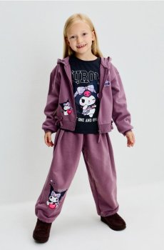 Спортивні штани loose jogger Kuromi - червонувато-ліловий