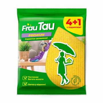Салфетки для уборки Frau Tau Premium целлюлозные, 4+1 шт Салфетки для уборки Frau Tau Premium целлюлозные, 4+1 шт