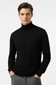 Черный гольф-водолазка с коротким горлом OP-YO-75-golf-black