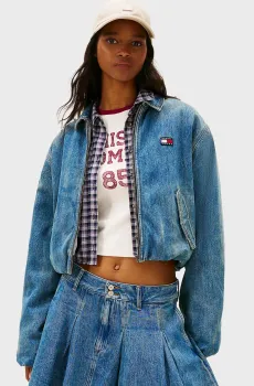Женская синяя джинсовая куртка HARRINGTON Синий S Tommy Jeans DW0DW21982