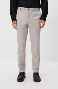 Reserved - Штани slim fit у клітинку - бежевий - 8512H-80P