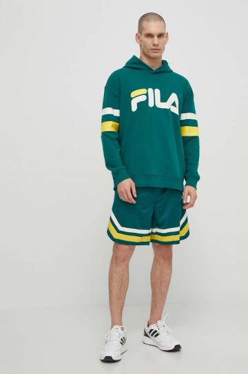 Кофта Fila Luohe мужская цвет зелёный с капюшоном с принтом FAM0675 Кофта Fila Luohe мужская цвет зелёный с капюшоном с принтом FAM0675
