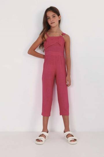 Детский комбинезон Mayoral цвет розовый с примесью льна