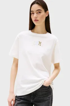 Женская белая футболка TJW RLX COLOR VARSITY TEE Белый XS Tommy Jeans DW0DW21337