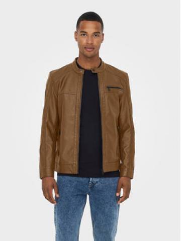 Only & Sons Куртка зі штучної шкіри Al. 22011975 Коричневий Regular Fit Only & Sons Куртка зі штучної шкіри Al. 22011975 Коричневий Regular Fit
