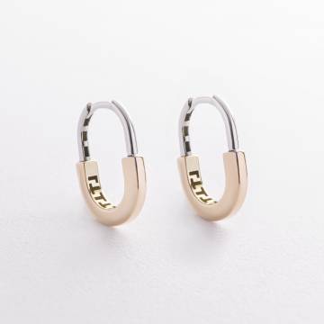 Серьги "Camilla" mini (желтое, белоe золото) с09484 Серьги "Camilla" mini (желтое, белоe золото) с09484