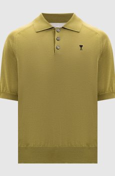 Зеленое поло из шерсти мериноса