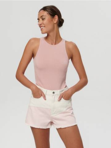 Джинсові шорти high waist - різнобарвний Джинсові шорти high waist - різнобарвний