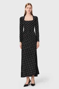 Женское черное платье с узором Черный 40 MAJE MFPRO04486_Black