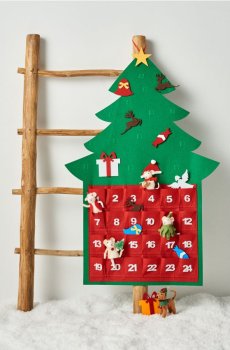 Адвент-календар у формі ялинки - темно-зелений