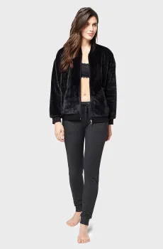 Женский черный велюровый кардиган NORTH Черный XS Etam 6509914