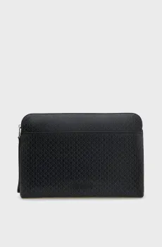Мужской черный чехол для ноутбука с узором EMBLEM AOP COATED Черный ONESIZE Calvin Klein LV04D1274G