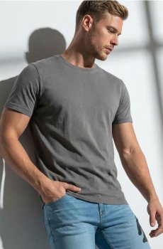 Бавовняна футболка basic - темно-сірий