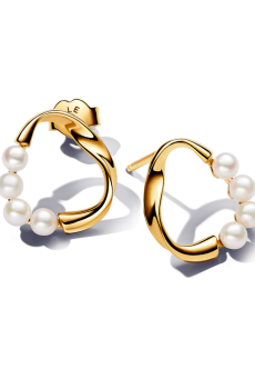 Сережки "Природне коло" з перлинами