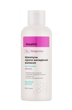 Репейный шампунь против выпадения волос Ihealth StopLoss с активатором роста, 200 мл