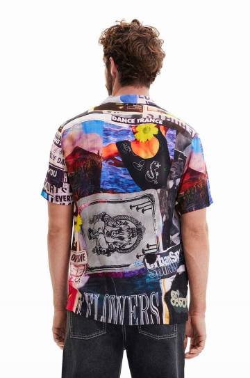 Рубашка Desigual мужская цвет чёрный regular Рубашка Desigual мужская цвет чёрный regular