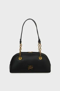 Женская черная кожаная сумка BOWLING Черный ONESIZE Karl Lagerfeld B2W30039