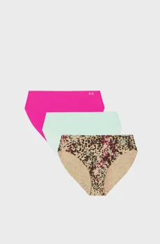 Женские трусики (3 шт) UA PURE STRETCH NO SHOW BIKINI-PRINT Разноцветный M Under Armour 1383898-249