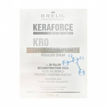 Восстанавливающая сыворотка для волос Brelil Keraforce KR0 Rebuilder Serum, 3*75 мл Восстанавливающая сыворотка для волос Brelil Keraforce KR0 Rebuilder Serum, 3*75 мл