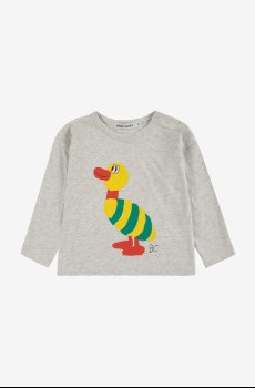 Хлопковый лонгслив для младенцев Bobo Choses Striped Duck