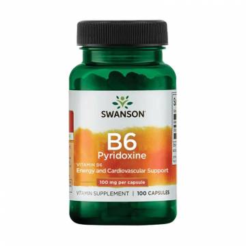 Витамин В6 Пиридоксин Swanson B6 Pyridoxine 100 мг, 100 капсул Витамин В6 Пиридоксин Swanson B6 Pyridoxine 100 мг, 100 капсул
