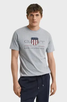 Мужская серая футболка REG ARCHIVE SHIELD SS T-SHIRT Серый XXL Gant 2003199