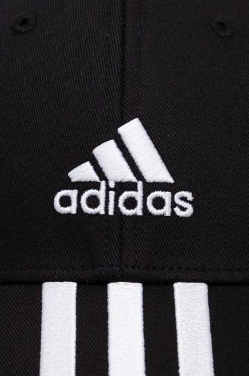 Хлопковая кепка adidas Performance цвет чёрный с аппликацией Хлопковая кепка adidas Performance цвет чёрный с аппликацией