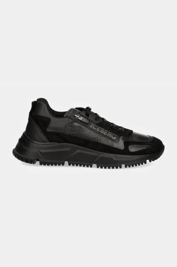 Кожаные кроссовки Iceberg Valencia цвет чёрный IU16320A Кожаные кроссовки Iceberg Valencia цвет чёрный IU16320A