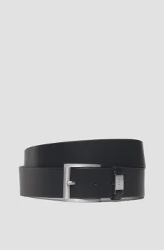 Мужской черный кожаный ремень Черный 95 BOSS 50475116;401