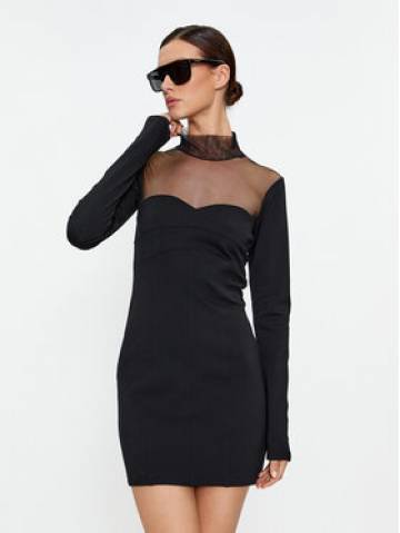 Sisley Коктейльна сукня 4V3CLV04F Чорний Slim Fit Sisley Коктейльна сукня 4V3CLV04F Чорний Slim Fit