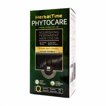 Безаммиачная краска для волос Herbal Time Phytocare Permanent Hair Color 1N Черный, 125 мл Безаммиачная краска для волос Herbal Time Phytocare Permanent Hair Color 1N Черный, 125 мл
