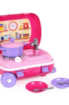Игровой набор Technok Кухня с набором посуды, розовый, от 3 лет (6061)