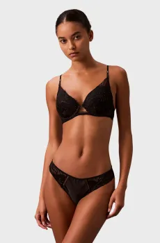 Женский черный бюстгальтер PUSH UP PLUNGE Черный 34B Calvin Klein 000QF7914E