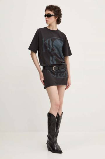 Хлопковое платье Desigual 19-MICKEY x Disney цвет серый mini oversize 24WWVK79 Хлопковое платье Desigual 19-MICKEY x Disney цвет серый mini oversize 24WWVK79