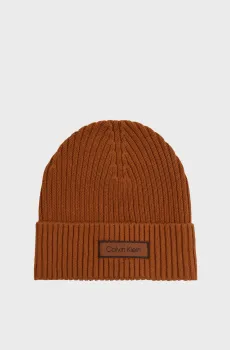 Мужская коричневая шапка CHUNKY Коричневый ONESIZE Calvin Klein LV04D8053G