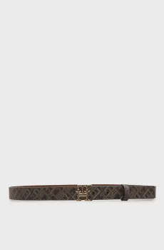 Женский кожаный ремень с узором MONO PRINT Разноцветный 85 Tommy Hilfiger AW0AW19294