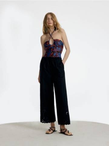 Reserved - Штани з ажурною обробкою - чорний - 971EG-99X Reserved - Штани з ажурною обробкою - чорний - 971EG-99X