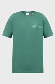 Мужская зеленая футболка PRINTED GRAPHIC SS T-SHIRT Зеленый S Gant 2044017