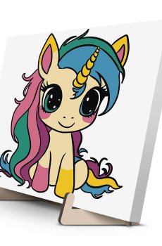 Картина по номерам Qbee Радужная единорожка, 25*25 см (QB901-012)